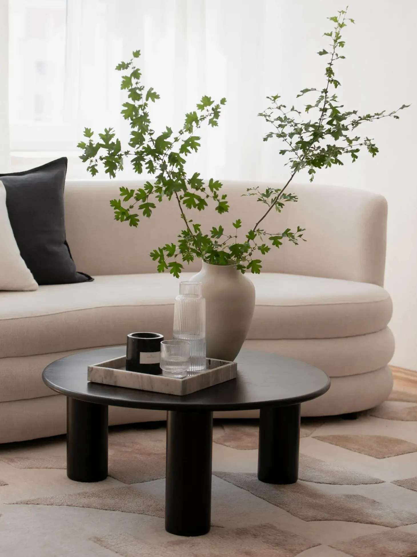 Mesa De Centro Redonda De Roble Didi