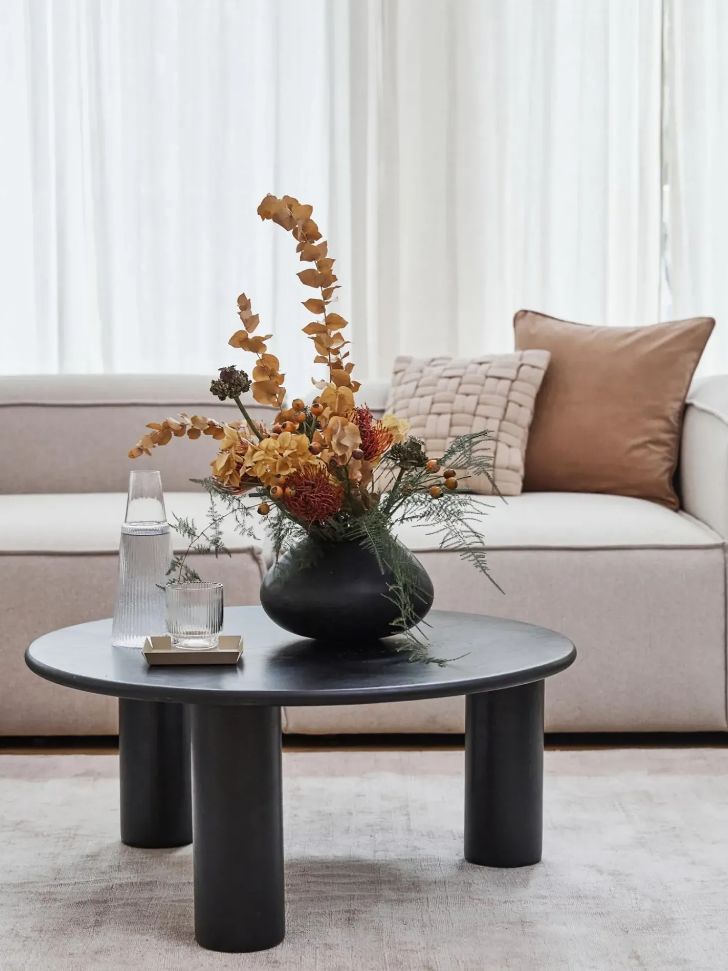 Mesa De Centro Redonda De Roble Didi