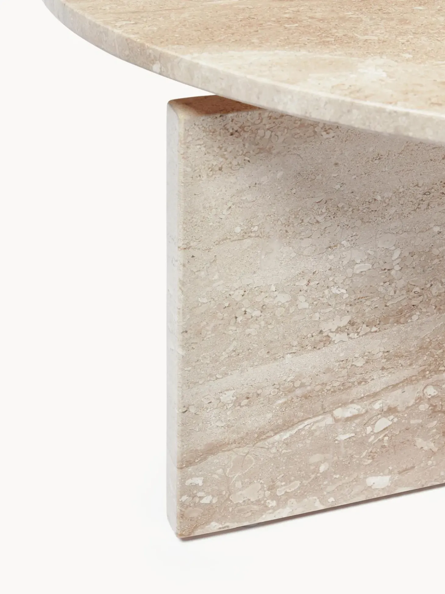 Mesa De Centro Redonda De Travertino Marisa