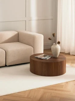 Mesa De Centro Redonda De Madera Dan