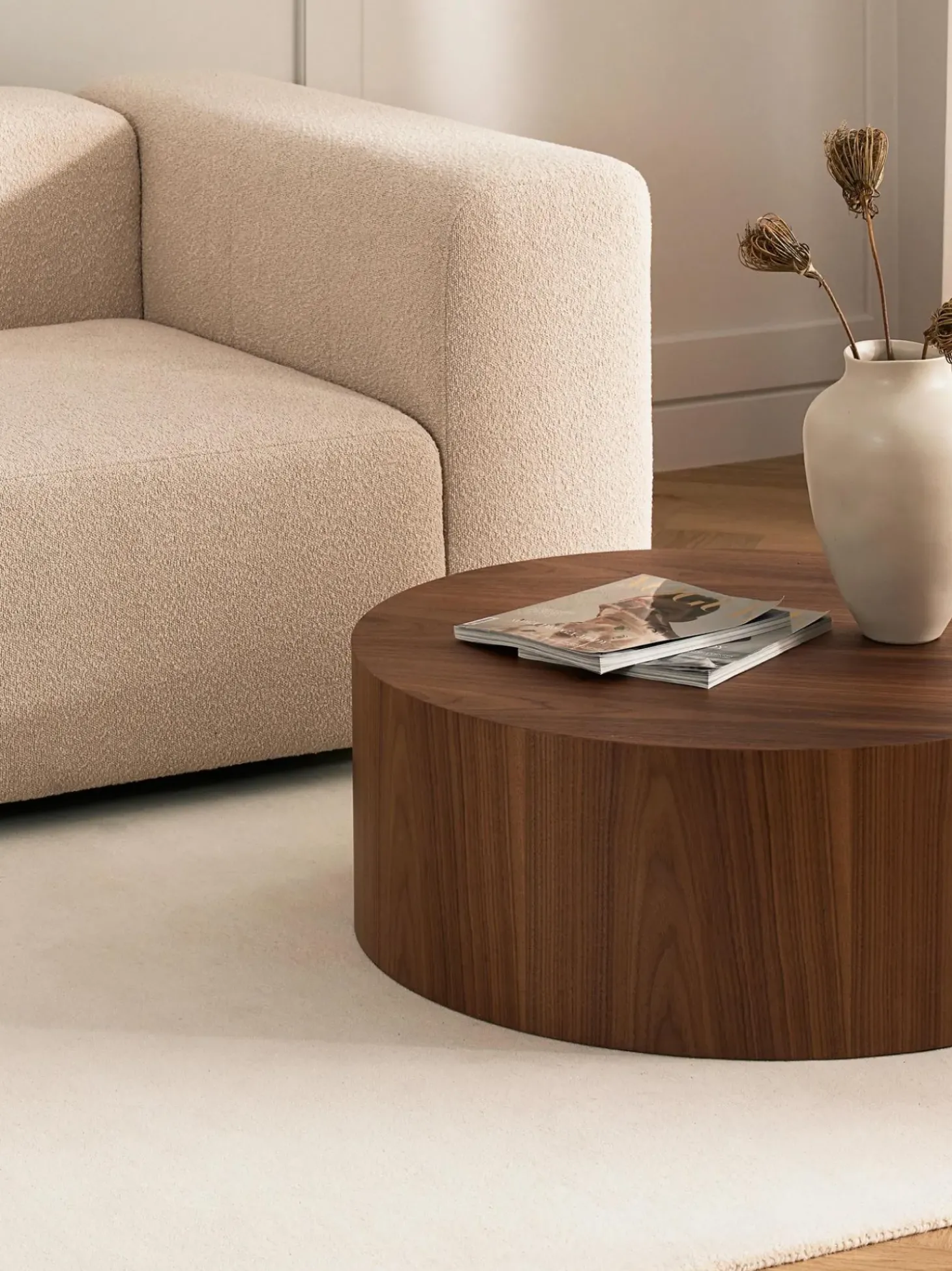 Mesa De Centro Redonda De Madera Dan