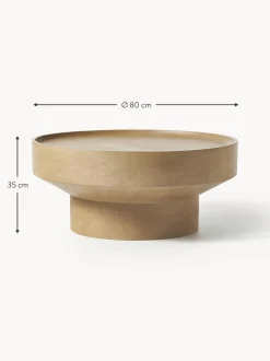 Mesa De Centro Redonda De Madera De Mango Benno