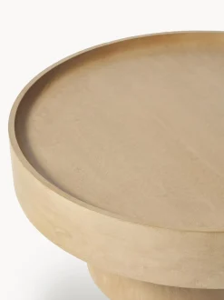 Mesa De Centro Redonda De Madera De Mango Benno