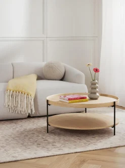 Mesa De Centro Redonda De Madera Renee