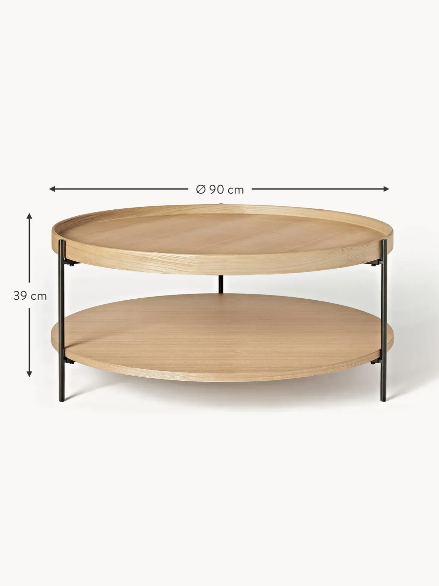 Mesa De Centro Redonda De Madera Renee