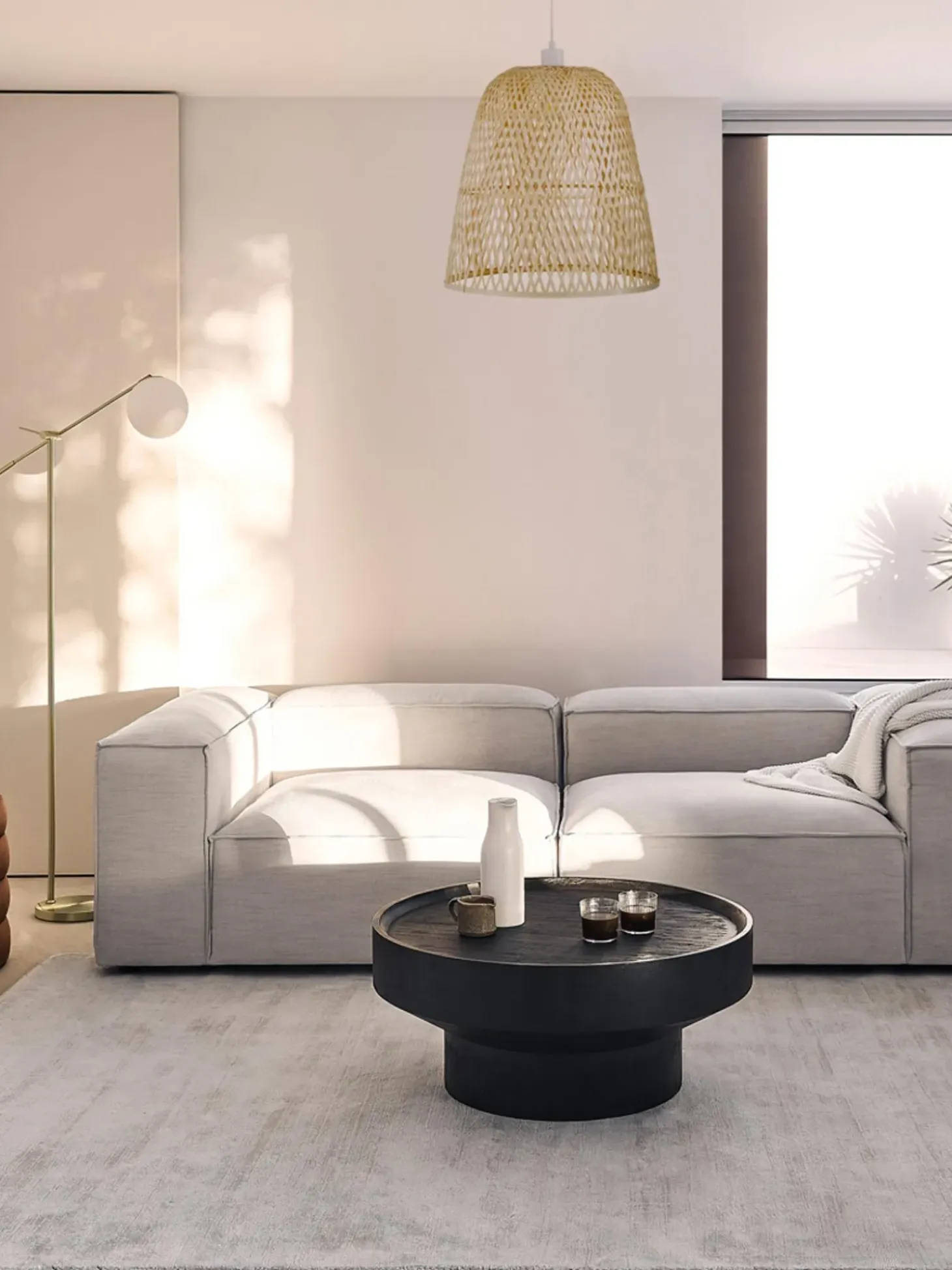 Mesa De Centro Redonda De Madera De Mango Benno