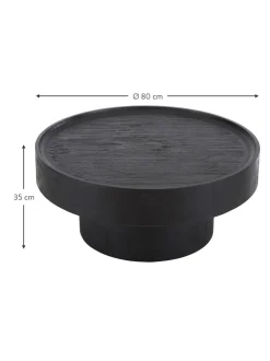 Mesa De Centro Redonda De Madera De Mango Benno