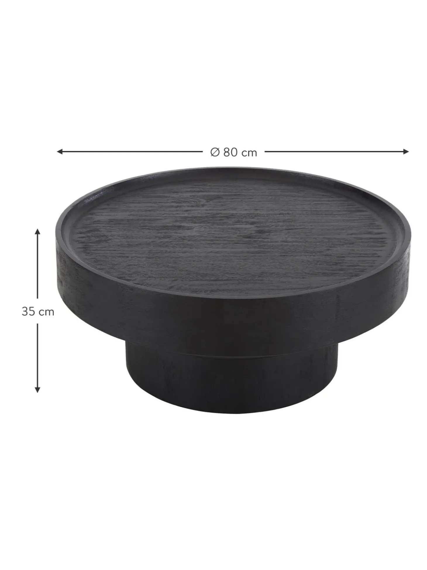 Mesa De Centro Redonda De Madera De Mango Benno