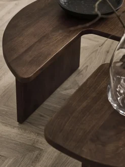 Mesa De Centro Redonda De Madera De Mango Match, 2 Pzas.