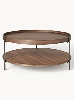 Mesa De Centro Redonda Grande De Madera Renee