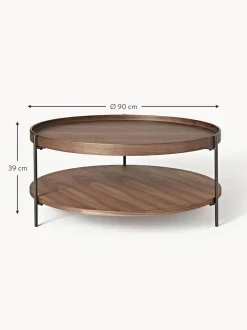 Mesa De Centro Redonda Grande De Madera Renee