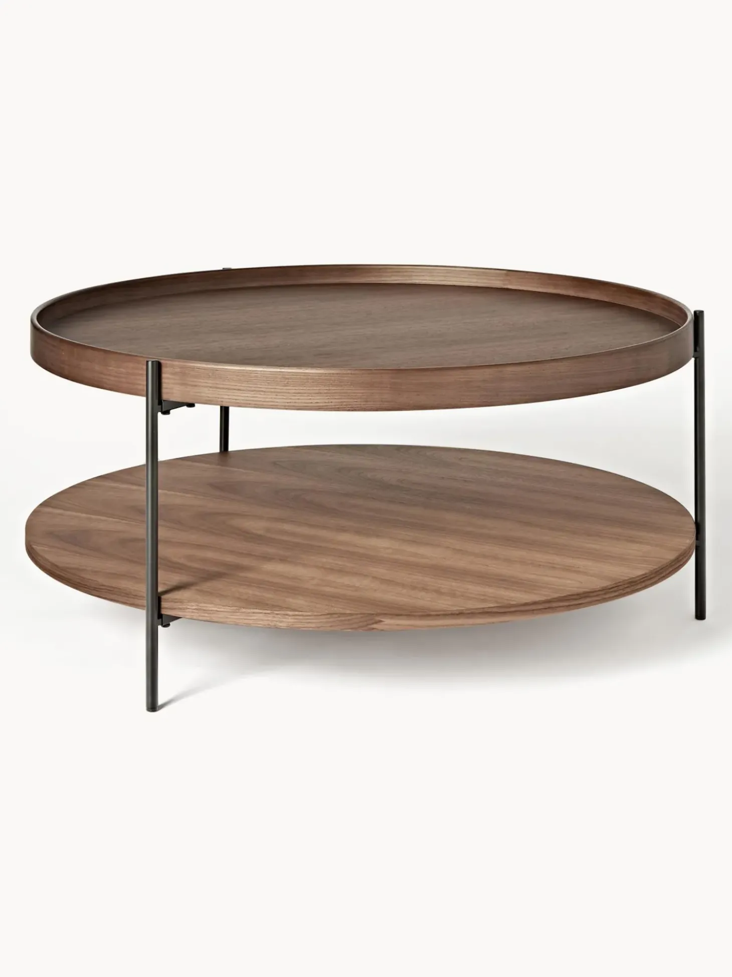 Mesa De Centro Redonda Grande De Madera Renee