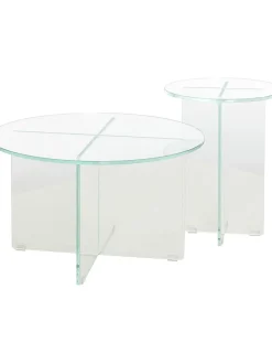 Mesa De Centro Redonda Iris, Tablero De Vidrio