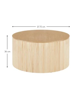 Mesa De Centro Redonda Nele, Con Espacio De Almacenamiento