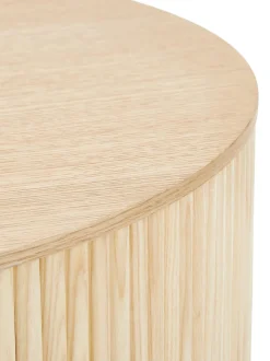 Mesa De Centro Redonda Nele, Con Espacio De Almacenamiento