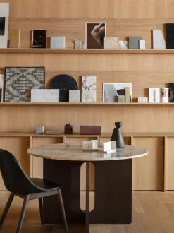 Mesa De Comedor Androgyne, Tablero De Piedra Arenisca, O 120 Cm