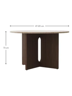 Mesa De Comedor Androgyne, Tablero De Piedra Arenisca, O 120 Cm