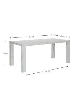 Mesa De Comedor Carl, Tablero En Aspecto Marmol, 180 X 90 Cm