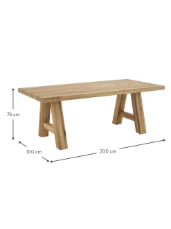 Mesa De Comedor De Madera De Roble Ashton, Tamanos Diferentes