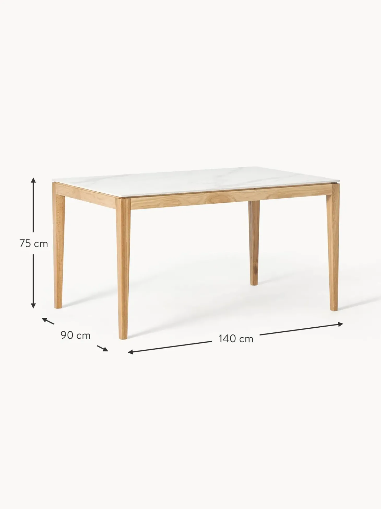 Mesa De Comedor En Look Marmol Jackson, Tamanos Diferentes