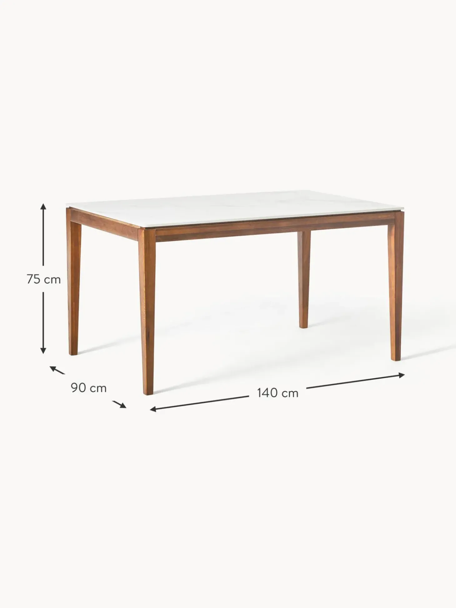 Mesa De Comedor En Look Marmol Jackson, Tamanos Diferentes