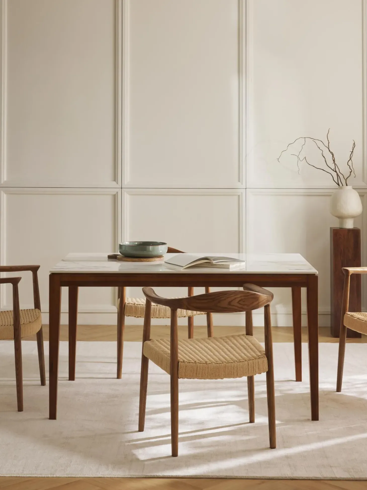 Mesa De Comedor En Look Marmol Jackson, Tamanos Diferentes