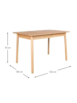 Mesa De Comedor Extensible De Madera De Fresno Glimps, 120-162 X 80 Cm