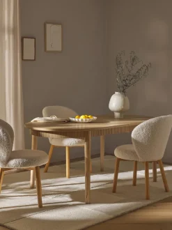 Mesa De Comedor Extensible De Madera De Roble Calary