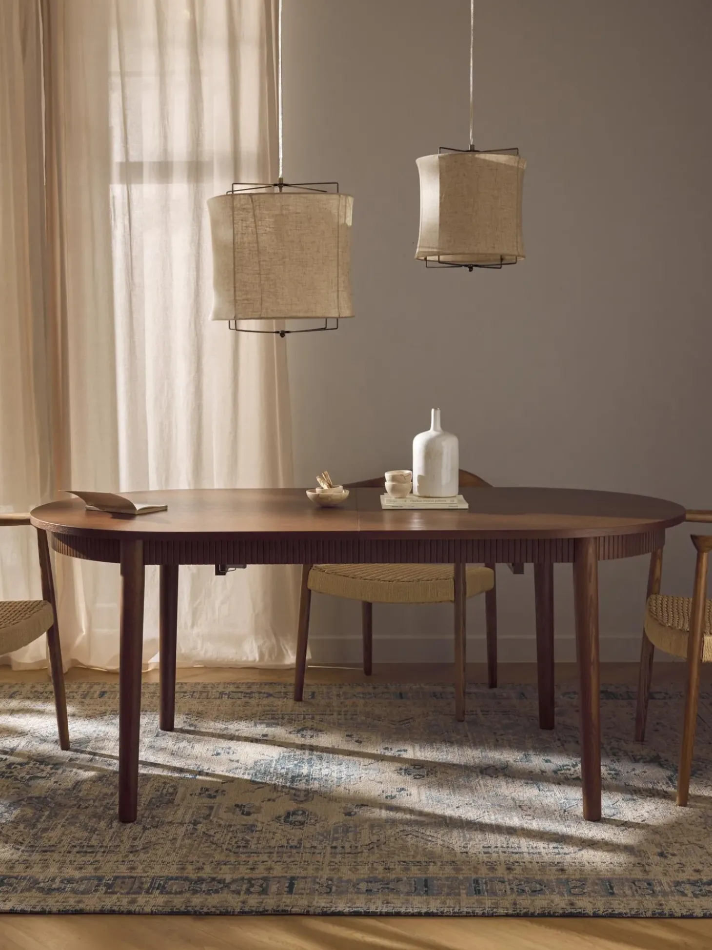 Mesa De Comedor Extensible De Madera De Roble Calary