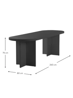 Mesa De Comedor Ovalada De Madera Cruz, 260 X 80 Cm