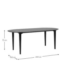 Mesa De Comedor Ovalada De Madera De Mango Maciza Archie, 200 X 100 Cm