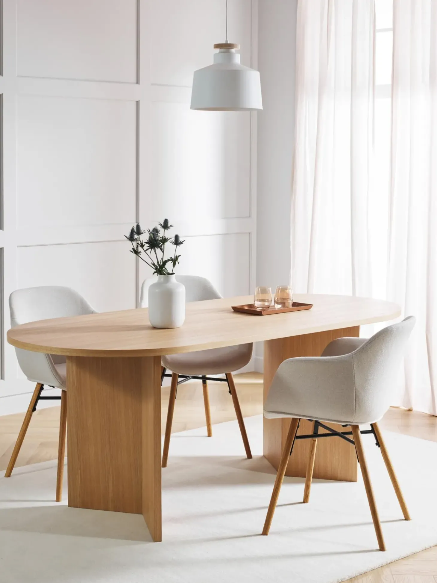 Mesa De Comedor Ovalada De Madera Toni, 200 X 90 Cm