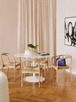 Mesa De Comedor Ovalada De Marmol Miley, 120 X 90 Cm