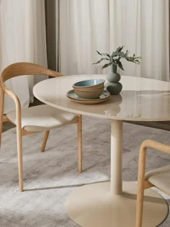 Mesa De Comedor Ovalada De Marmol Miley, 120 X 90 Cm