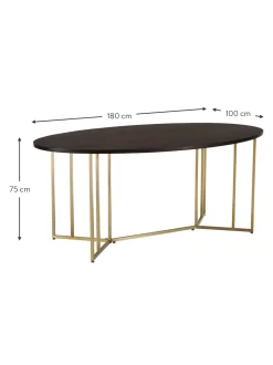 Mesa De Comedor Ovalada De Madera De Mango Luca, Tamanos Diferentes