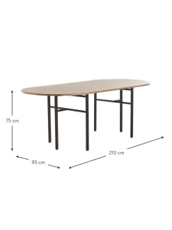 Mesa De Comedor Ovalada De Madera De Roble Vejby, 210 X 95 Cm