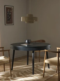 Mesa De Comedor Redonda Calary, Con Espacio De Almacenamiento