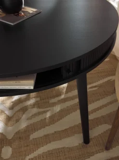 Mesa De Comedor Redonda Calary, Con Espacio De Almacenamiento