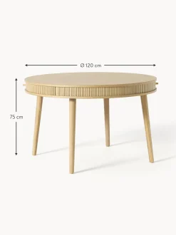 Mesa De Comedor Redonda Calary, Con Espacio De Almacenamiento