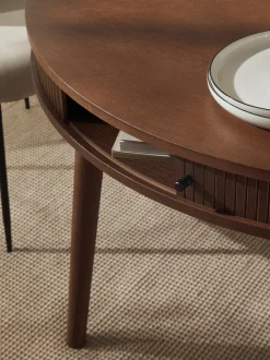 Mesa De Comedor Redonda Calary, Con Espacio De Almacenamiento