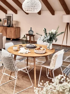 Mesa De Comedor Redonda De Roble Yumi, O 115 Cm