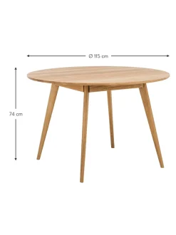 Mesa De Comedor Redonda De Roble Yumi, O 115 Cm