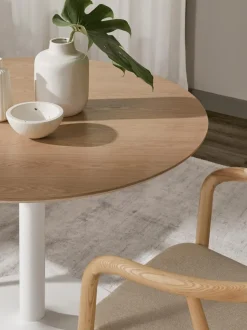 Mesa De Comedor Redonda En Fresno Menorca, O 100 Cm