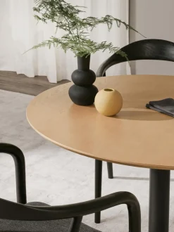 Mesa De Comedor Redonda En Fresno Menorca, O 100 Cm