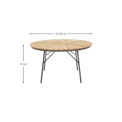 Mesa Redonda Para Exterior De Madera De Teca Hard & Ellen, Tamanos Diferentes