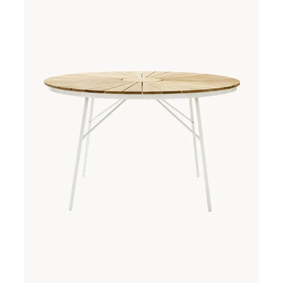 Mesa Redonda Para Exterior De Madera De Teca Hard & Ellen, Tamanos Diferentes