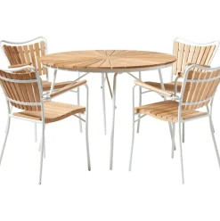 Mesa Redonda Para Exterior De Madera De Teca Hard & Ellen, Tamanos Diferentes