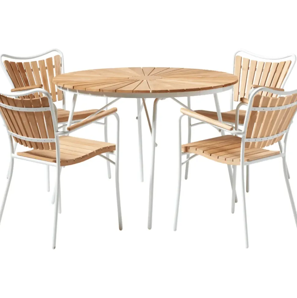 Mesa Redonda Para Exterior De Madera De Teca Hard & Ellen, Tamanos Diferentes