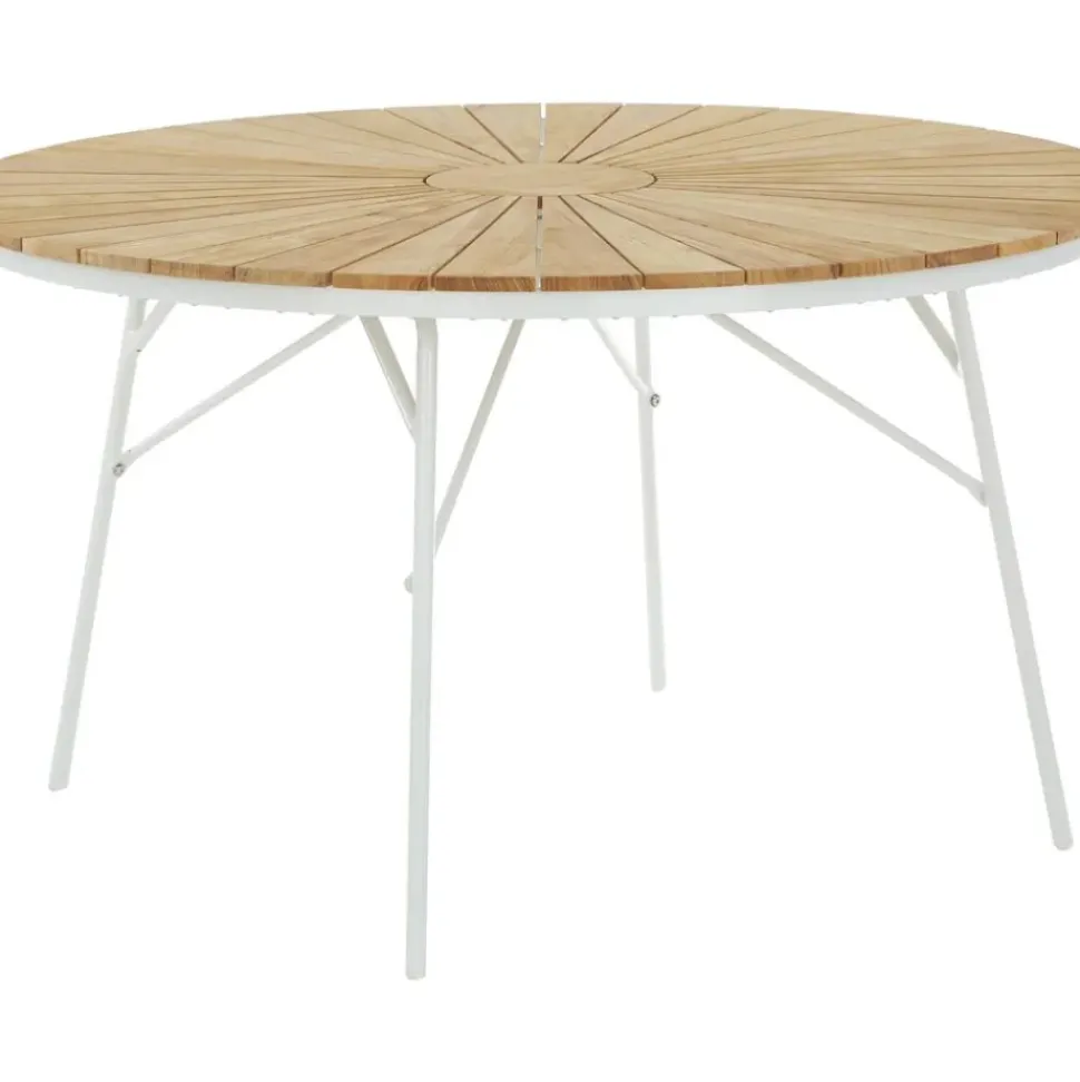 Mesa Redonda Para Exterior De Madera De Teca Hard & Ellen, Tamanos Diferentes
