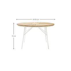 Mesa Redonda Para Exterior De Madera De Teca Hard & Ellen, Tamanos Diferentes